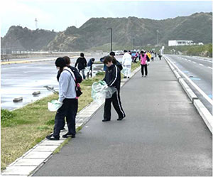 Picking up litter